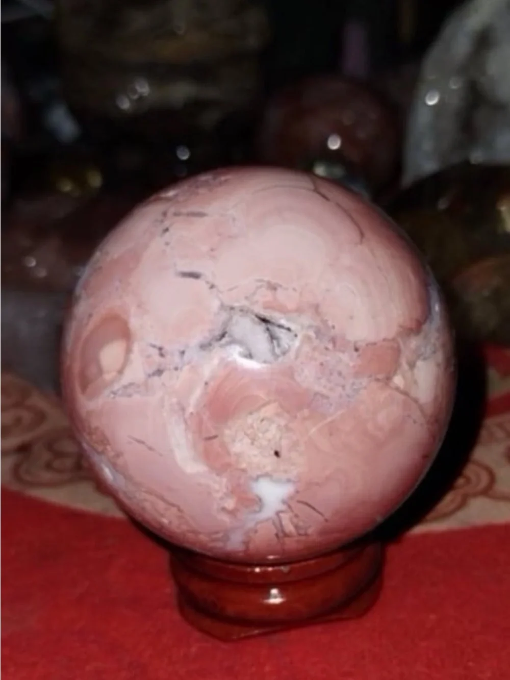 Cotton candy agate sphere